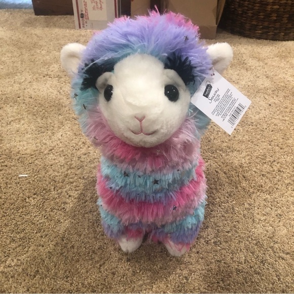 Hug Fun/NWT/ Rainbow Llama plush with silver stars/ - Picture 2 of 10